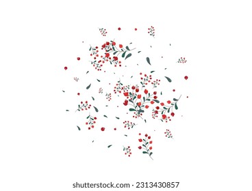 Burgundy Herb Background White Vector. Foliage Forest Frame. Green Leaves Dry. Plant Card. Leaf Realistic.