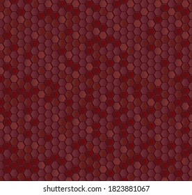 Burgundy honeycomb mosaic. Seamless vector illustration. Follow other mosaic patterns in my collection.