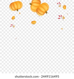 Burgundy Leaf Background Transparent Vector. Yellow Print Set. Orange Leaves October Frame. Pumpkin Decoration. Autumn Template.