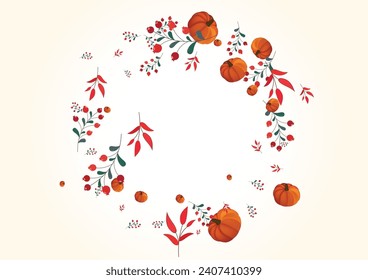 Burgundy Leaves Background Light Vector. Yellow Happy Card. Orange Vegetable Vintage Border. Leaf Drawing. Wreath Illustration.