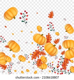 Burgundy Leaves Background Transparent Vector. Green Halloween Frame. Red Vegetable Cute Border. Plant October. Farm Texture.