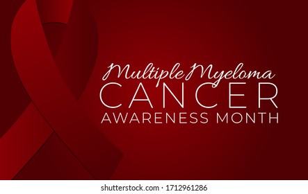 Burgundy Multiple Myeloma Cancer Awareness Month Background Illustration