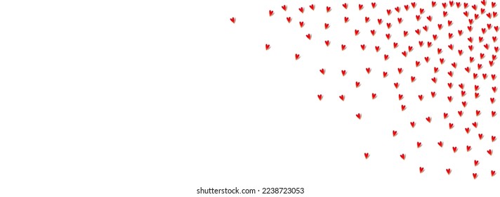 Burgund Papercut Vektor Panorama weißer Hintergrund. Romance hört Muster. Rote Liebe Herzkarte.