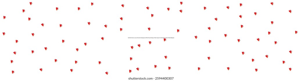Burgundy Papercut Vector Panoramic White Backgound. Decoration Confetti Texture. Pink Love Heart Banner.