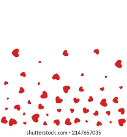 Burgundy Papercut Vector White Backgound. Visual Heart Poster. Maroon Color Cut Confetti Design.