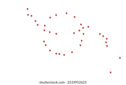 Burgundy Papercut Vector White Backgound. Love Hearts Illustration. Red Birthday Heart Poster.