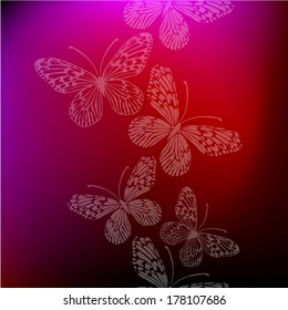 Burgundy pink butterfly. Vector