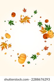 Burgundy Plant Background Light Vector. Colorful Floral Illustration. Yellow Leaves Picking Set. Leaf Vibrant. Decorative Frame.
