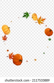 Burgundy Plant Background Transparent Vector. Orange Pumpkins Template. Yellow Leaf Invitation Texture. Pumpkin Wreath. Harvest Set.