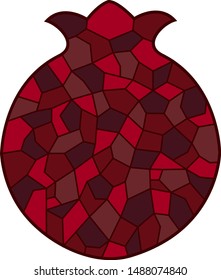 Burgundy pomegranate with mosaic pattern