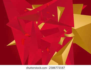 Burgundy Pyramid Creative Vector Pink Background. Abstract Presentation. Luxury Graphic Shards Design. Dynamic Layout.