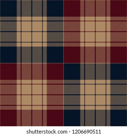 Burgundy Red And Blue Tartan Plaid Scottish Textile Pattern