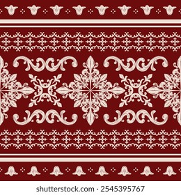 Burgundy is a rich, regal color, and cream adds a light, warm counterpart. Together, they evoke a sense of luxury with a classical, vintage touch. Detailed Elegant Border for High Class Decoration.