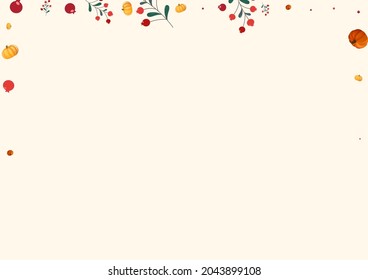 Vector Beige De Fondo De Borgoña Rowan. Calabaza saludable. Borde de selección de naranja. Pancarta abstracta. Ilustración del patrón de verduras doradas.