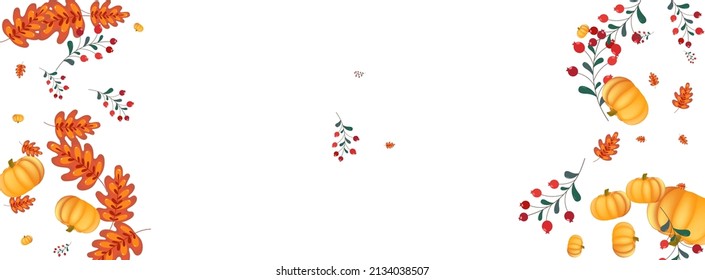Burgundy Rowan Background White Vector. Leaves Season. Green Cute Texture. Park Frame. Colorful Gourd Oak Card.