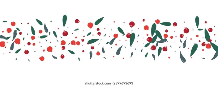 Burgundy Rowan Background White Vector. Leaves Poster Card. Pink Berries Organic. November Design. Foliage Silhouette.