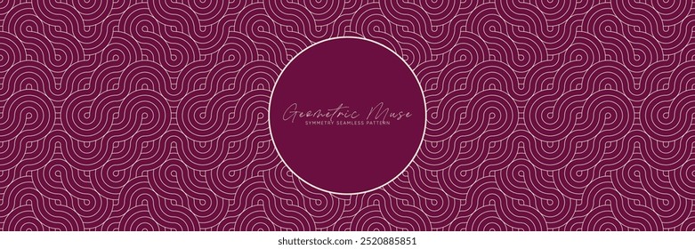 Burgundy seamless geometric pattern with fluid wavy lines. Luxurious abstract vector design for elegant backgrounds and modern decorative accents.