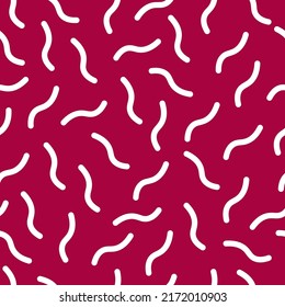 Burgund nahtloses Muster mit weißem Memphis-Design.