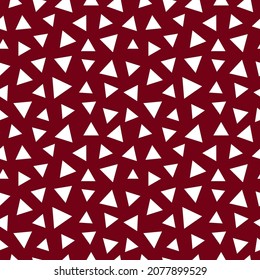 Burgundy seamless pattern with white triangles.