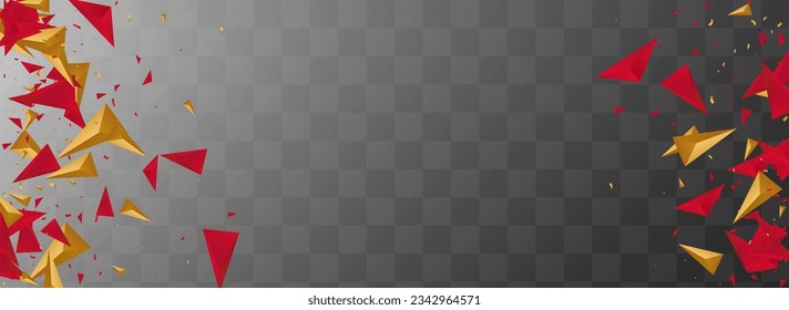 Burgundy Shards Minimal Vector Transparent Panoramic Background. Abstract Layout. Golden Trendy Shapes Design. Geometric Certificate.