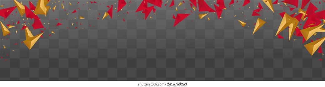 Burgundy Shards Minimal Vector Transparent Panoramic Background. Graphic Brochure. Golden Modern Elements Presentation. Dynamic Poster.