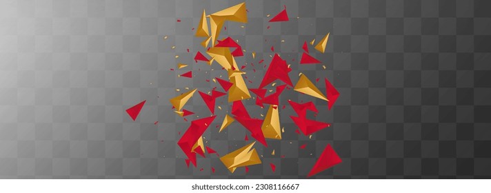 Burgundy Shards Technology Vector Transparent Panoramic Background. Graphic Presentation. Luxury Trendy Triangle Poster. Business Certificate.