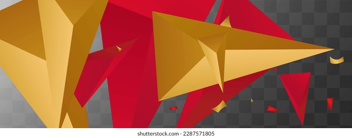 Burgundy Triangle Creative Vector Transparent Panoramic Background. Abstract Pattern. Chic Dynamic Shapes Flyer. Business Poster.