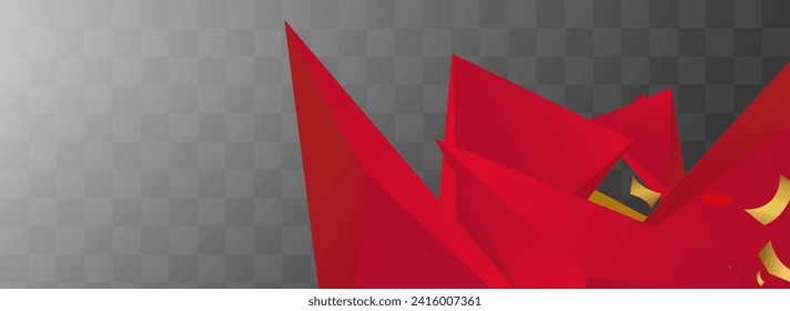 Borgoña Triángulo Moderno Vector Fondo Panorámico Transparente. Presentación de negocios. Plantilla de recursos compartidos abstractos rojos y dorados. Afiche mínimo.