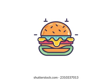 Burgur Logo Icon Vector Illustration PNG Image - Fast Food Restaurant Graphic Design, burger logo vector