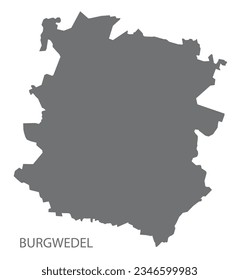 Burgwedel German city map grey illustration silhouette shape