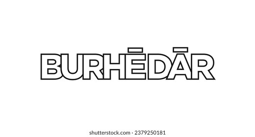 Burhe Dar in the Ethiopia emblem for print and web. Design features geometric style, vector illustration with bold typography in modern font. Graphic slogan lettering isolated on white background.