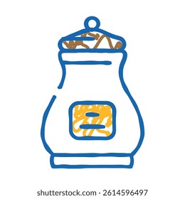 burial urn doodle icon sketch vector. burial urn sign. isolated symbol illustration