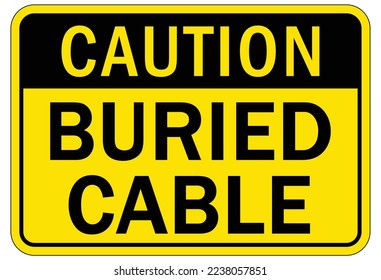 Señal y etiquetas de advertencia de cable enterradas