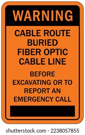 Señal y etiquetas de advertencia de cable enterradas