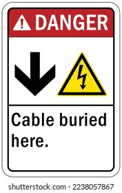 Señal y etiquetas de advertencia de cable enterradas