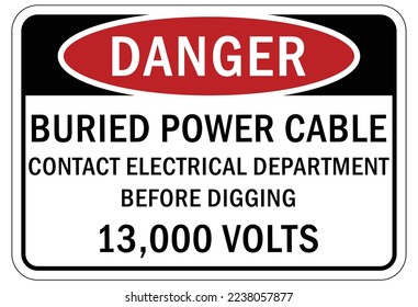 Señal y etiquetas de advertencia de cable enterradas