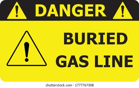  Buried Gas Line printable vector image Danger Symbol, sign.
