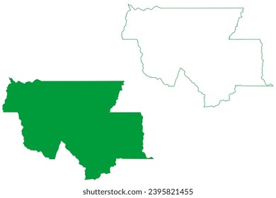 Buritis municipality (State of Rondônia or Rondonia, RO, Municipalities of Brazil, Federative Republic of Brazil) map vector illustration, scribble sketch Buritis map