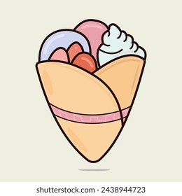 ilustración vectorial de diseño plano de burito. diseño vectorial de comida rápida