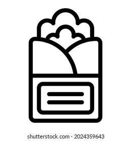 Buritto Vegetable Icon Fast Food Isolated Vector Icon