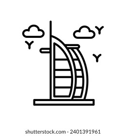 Burj Al-Arab icon in vector. Illustration