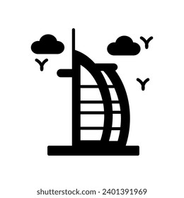 Burj Al-Arab icon in vector. Illustration