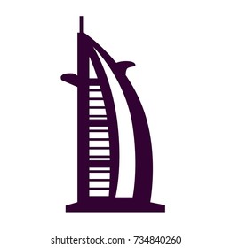 icono del burj-al-arab. edificio. vector de rascacielos