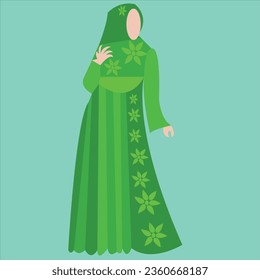 burka design for girl. burka vector art illustration. Muslim Female clothes style. hijab chador image. beautiful Muslim Women niqab cartoon. vector illustration Arab woman