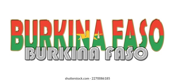 BURKINA FASO 3d light bulb alphabet with gold frame isolated on white background. gold glossy dripping  font. Vector illustration.