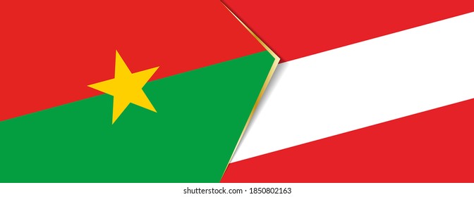 Burkina Faso and Austria flags, two vector flags symbol of relationship or confrontation.