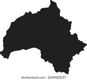 Burkina Faso black map silhouette vector style with white background