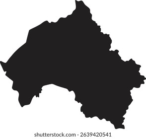 Burkina Faso black map silhouette vector style with white background