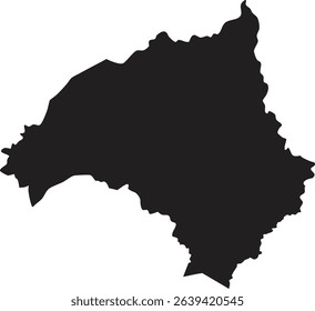 Burkina Faso black map silhouette vector style with white background