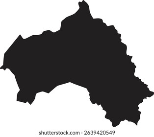 Burkina Faso black map silhouette vector style with white background